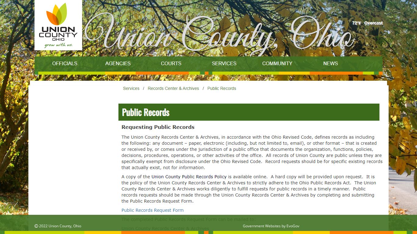 Public Records - Union County, Ohio