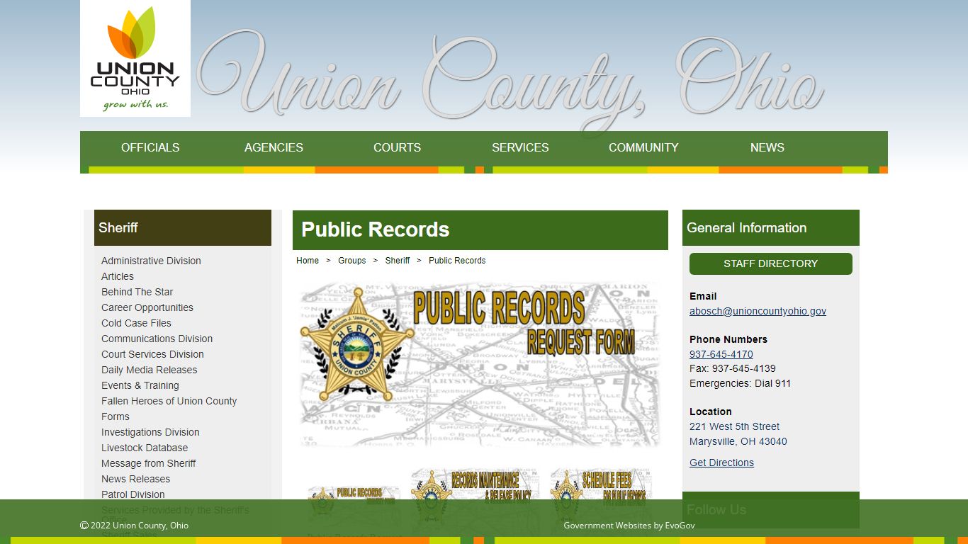 Public Records - Union County, Ohio