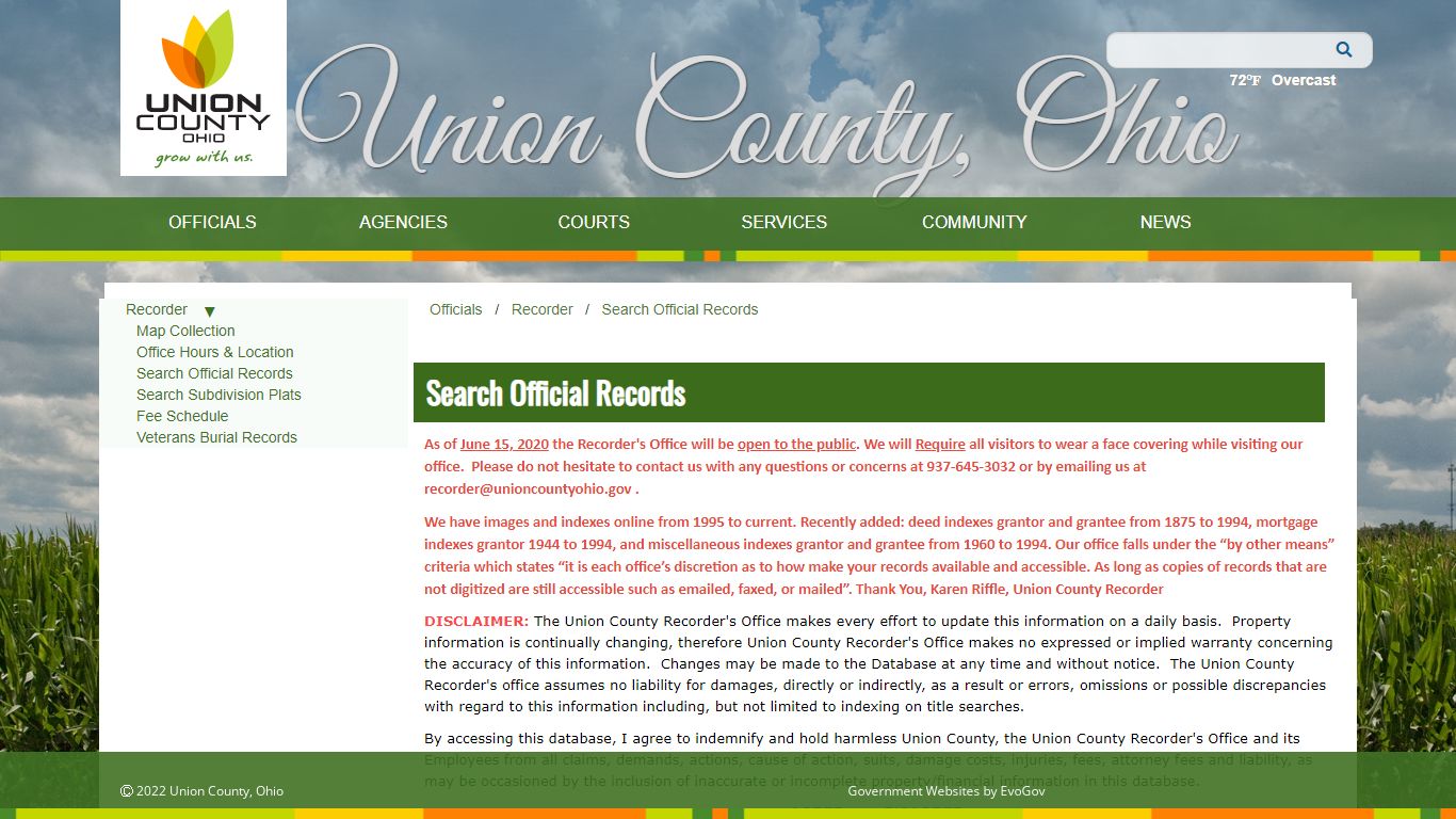 Union County, OhioSearch Official Records